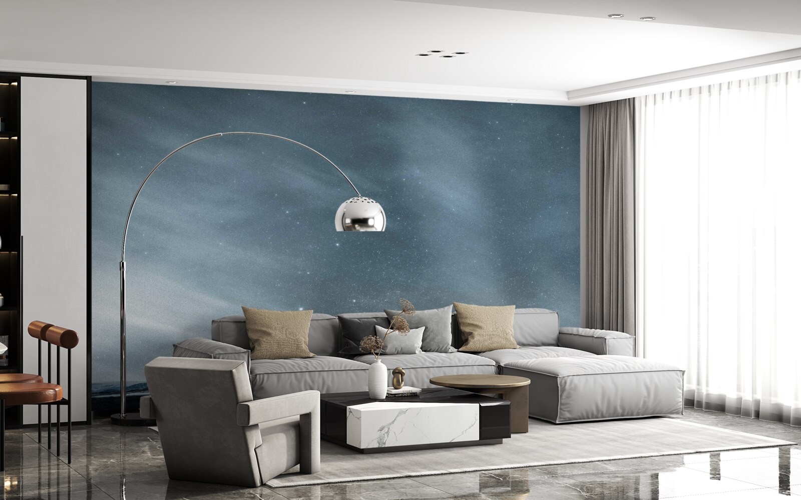 Fototapeta gwiaździste białe noce na antarktydzie