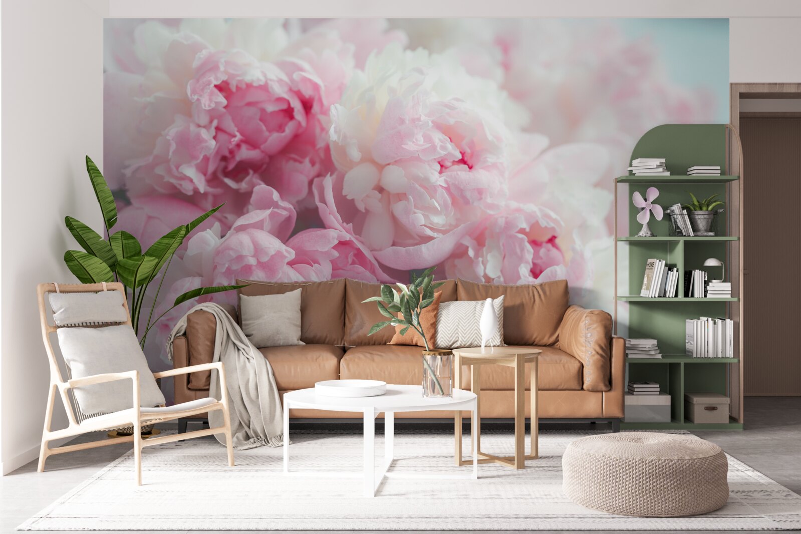 Fototapeta bukiet delikatnych i pełnych wdzięku różowych piwonii