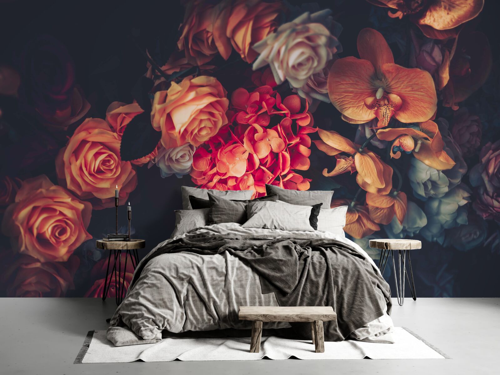 Fototapeta jesienna kompozycja kwiatowa w stylu vintage