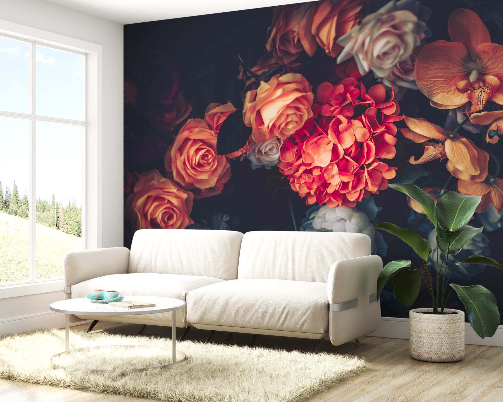 Fototapeta jesienna kompozycja kwiatowa w stylu vintage