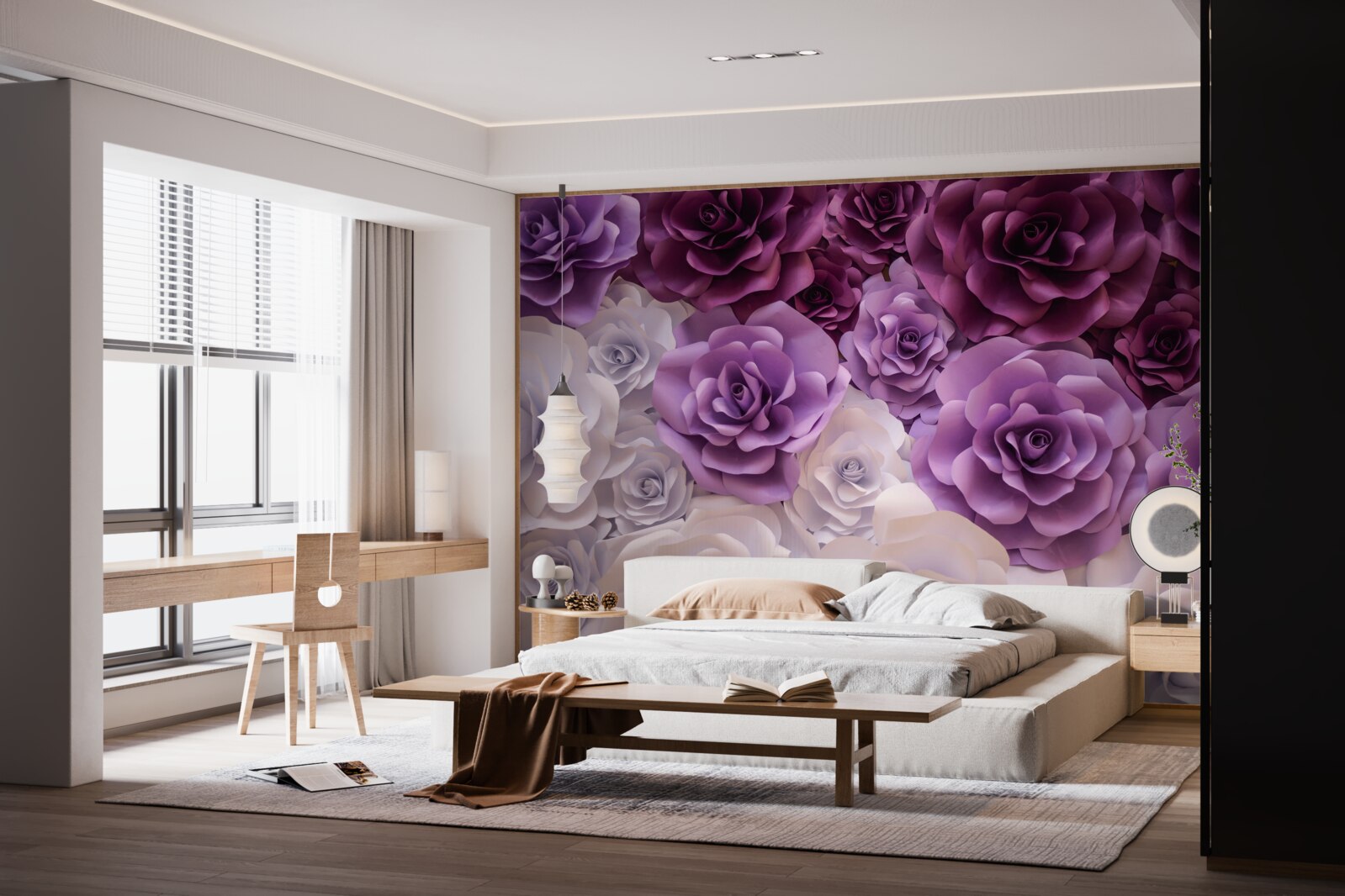 Fototapeta kompozycja stworzona z jedwabnych kwiatów