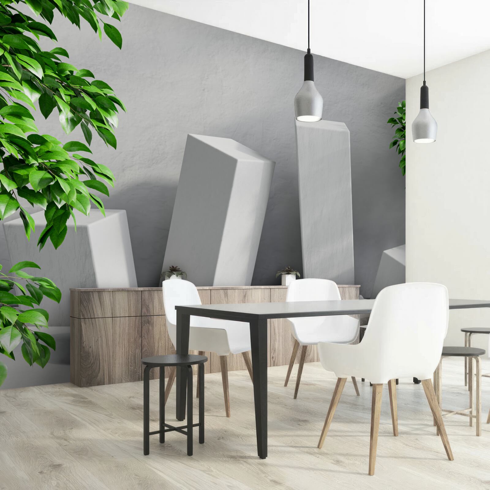 Fototapeta białe prostokątne kształty