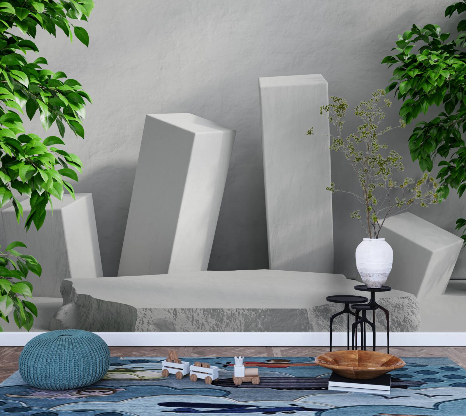 Fototapeta białe prostokątne kształty