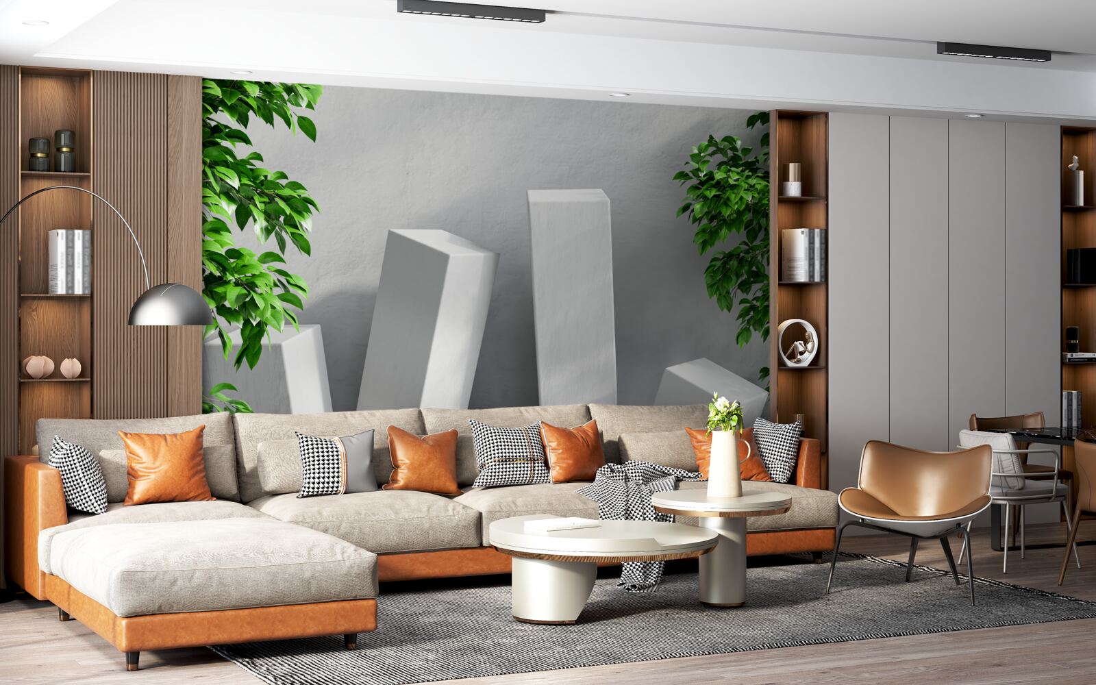 Fototapeta białe prostokątne kształty