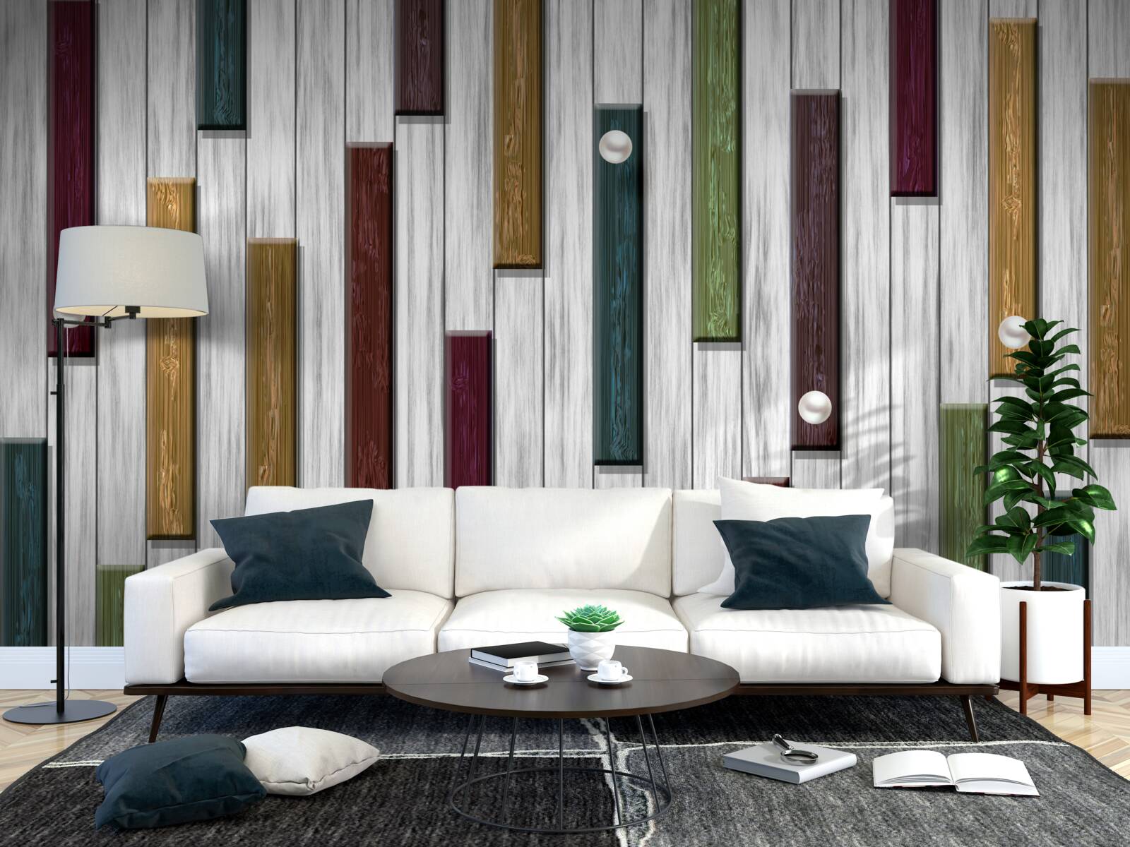 Fototapeta wielokolorowe paski na szarym tle