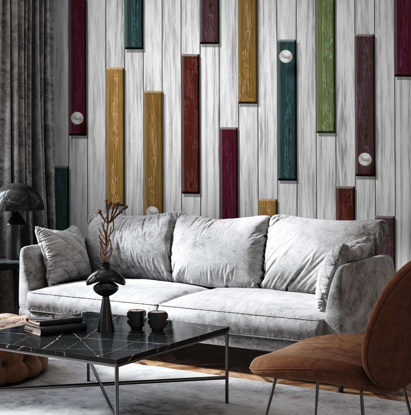 Fototapeta wielokolorowe paski na szarym tle