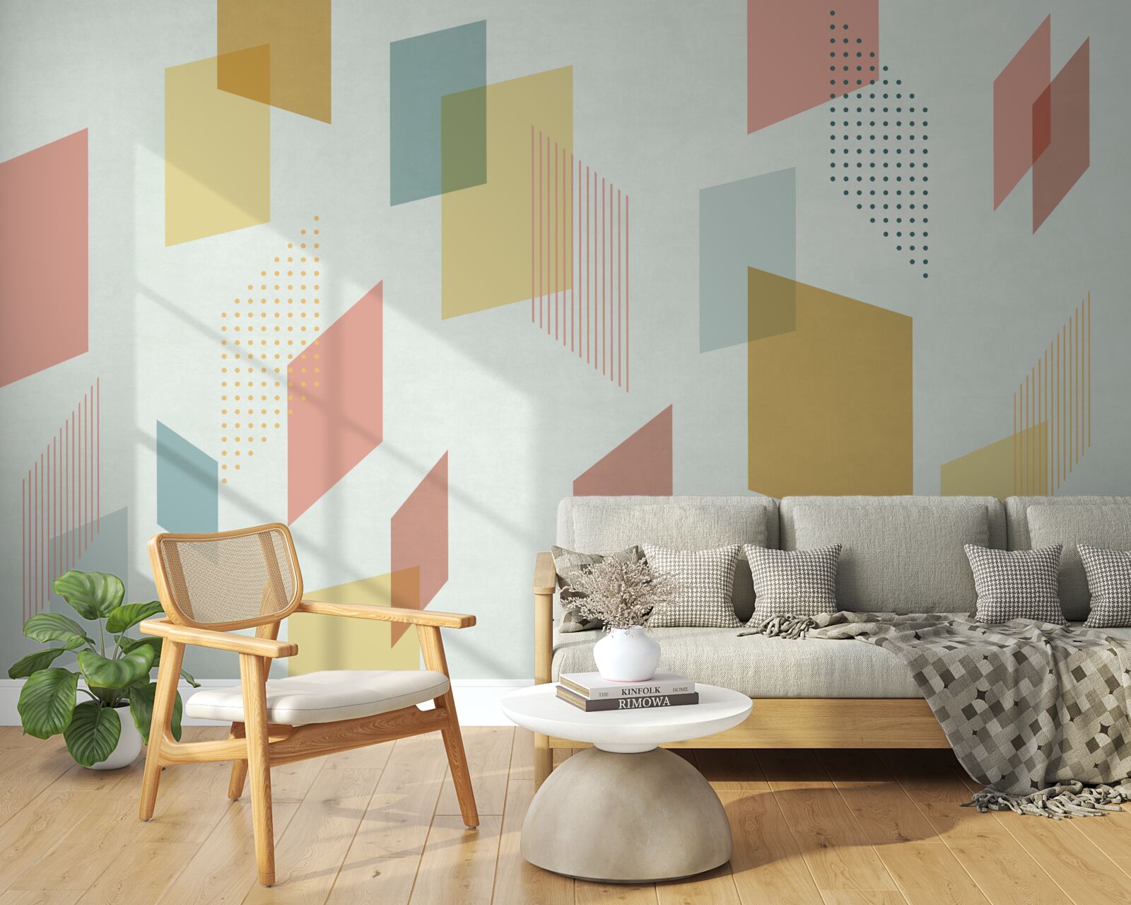 Fototapeta prostokąty unoszące się w powietrzu, pomalowane na różne kolory