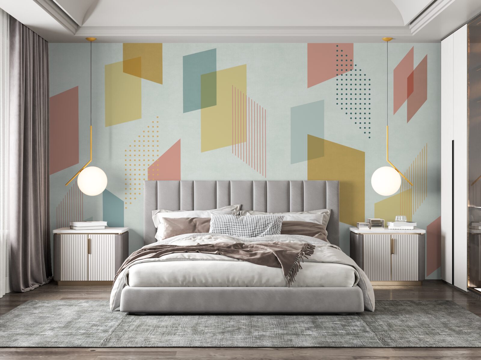 Fototapeta prostokąty unoszące się w powietrzu, pomalowane na różne kolory