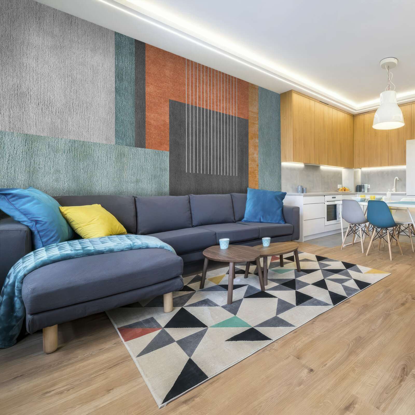 Fototapeta prostokąty w pastelowych odcieniach i linie zorientowane pionowo