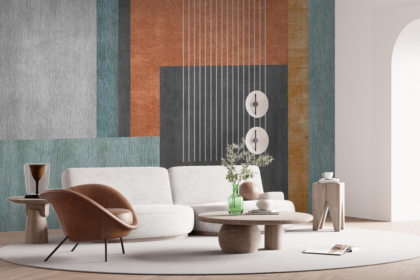 Fototapeta prostokąty w pastelowych odcieniach i linie zorientowane pionowo