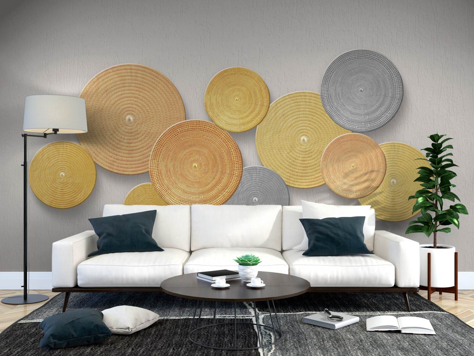 Fototapeta plasterki drewna w różnych kolorach