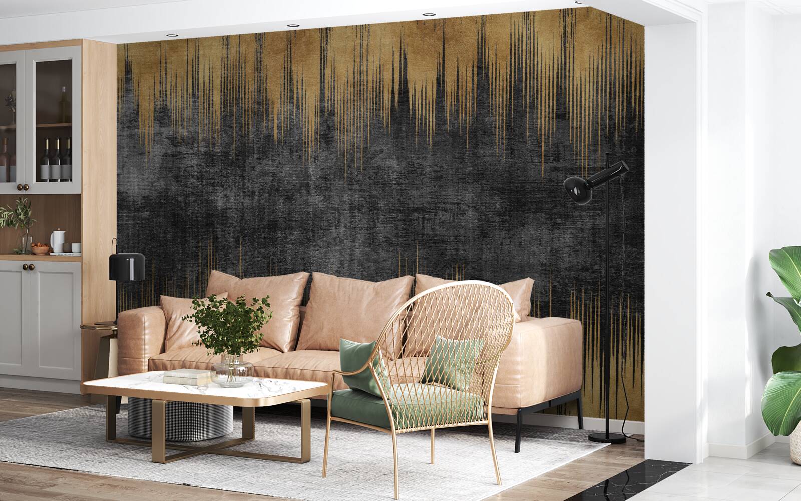 Fototapeta czarno-złote paski