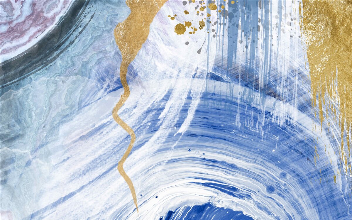 Fototapeta brązowe strumienie na tle niebieskich plam