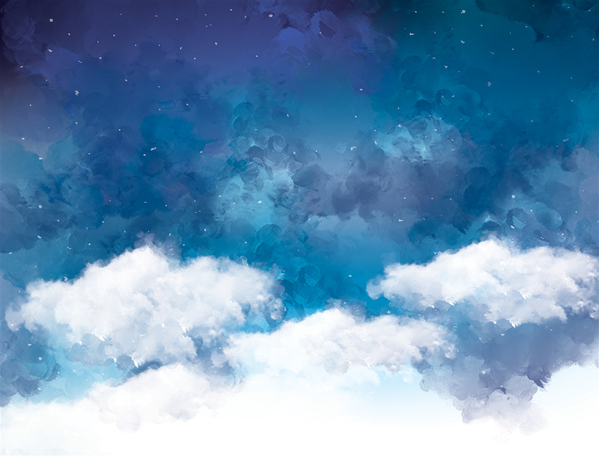 Fototapeta gwiaździste niebo usiane chmurami w nocy