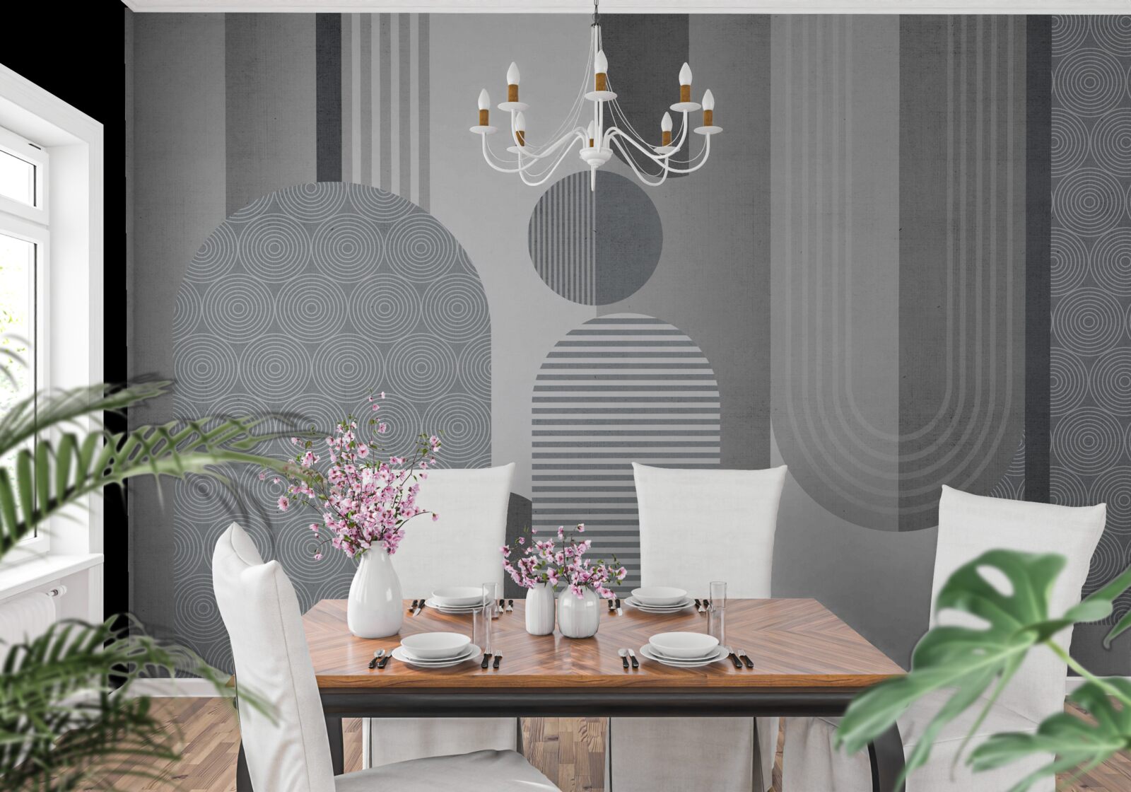 Fototapeta kreskowane prostokąty o łukowatym kształcie