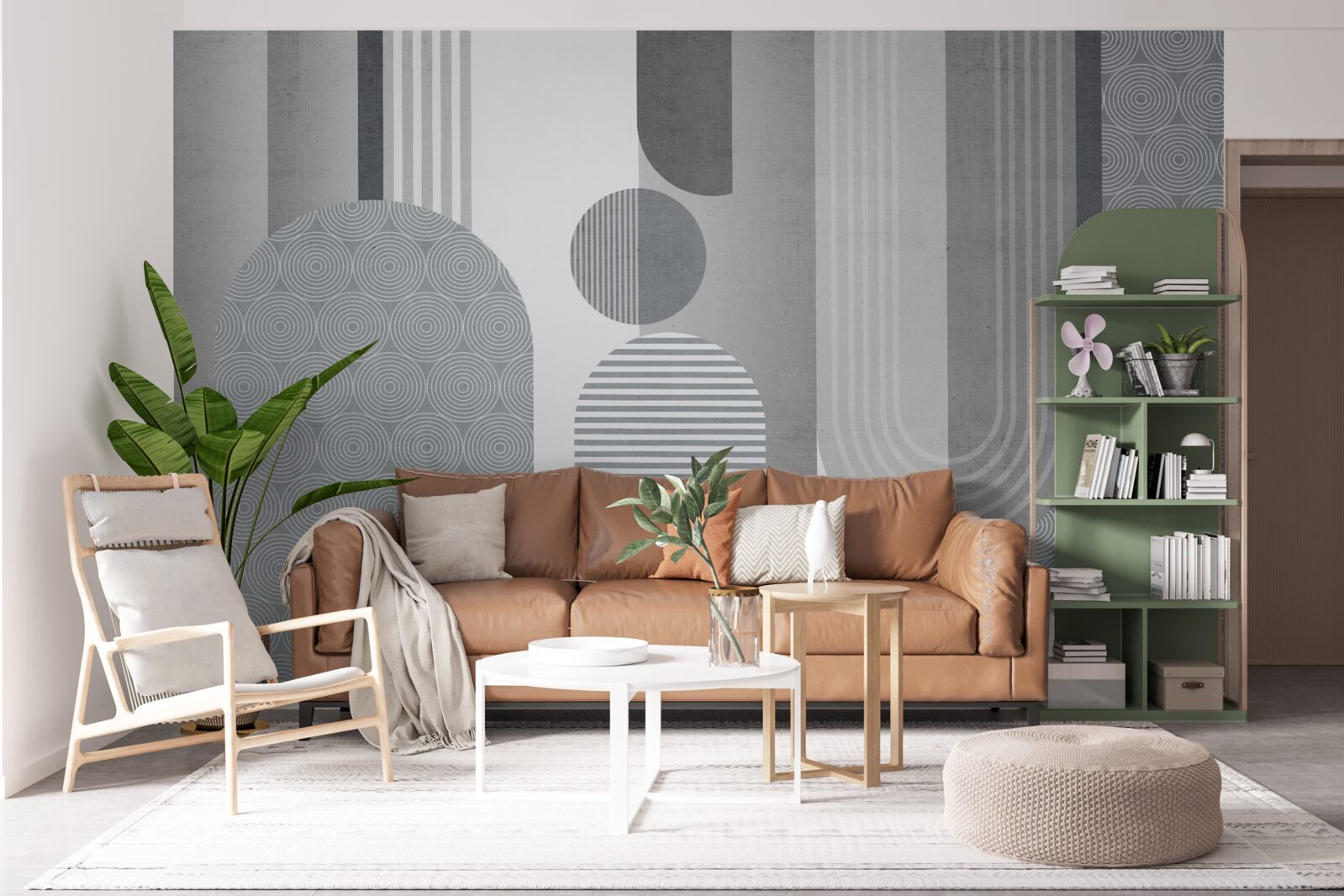 Fototapeta kreskowane prostokąty o łukowatym kształcie