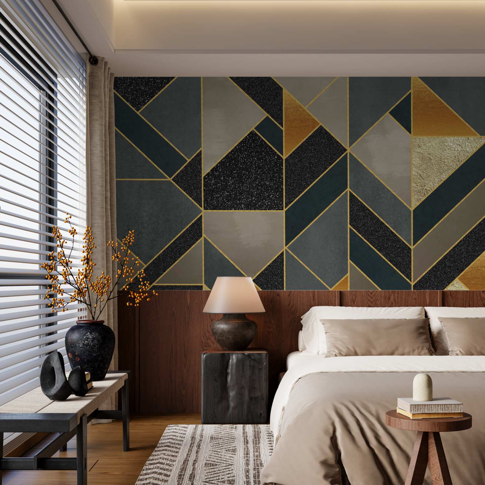 Fototapeta mozaiki w ciemnych kolorach