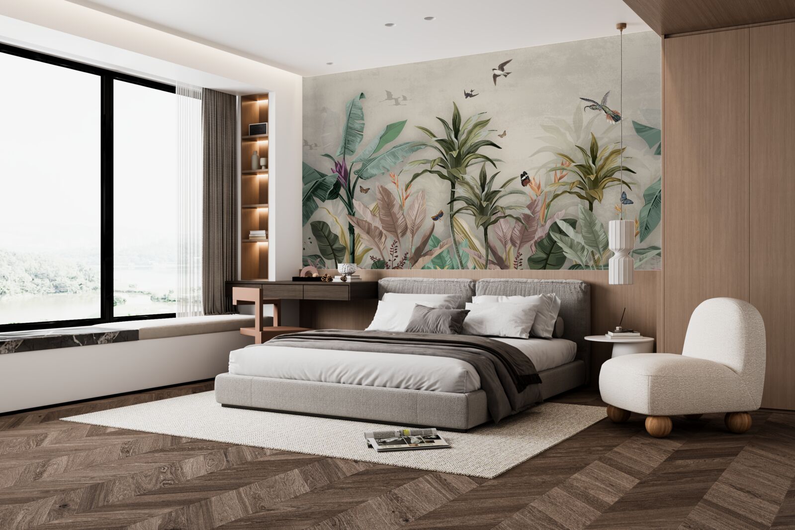 Fototapeta tropik to miejsce, w którym ptaki znajdują przyjemność