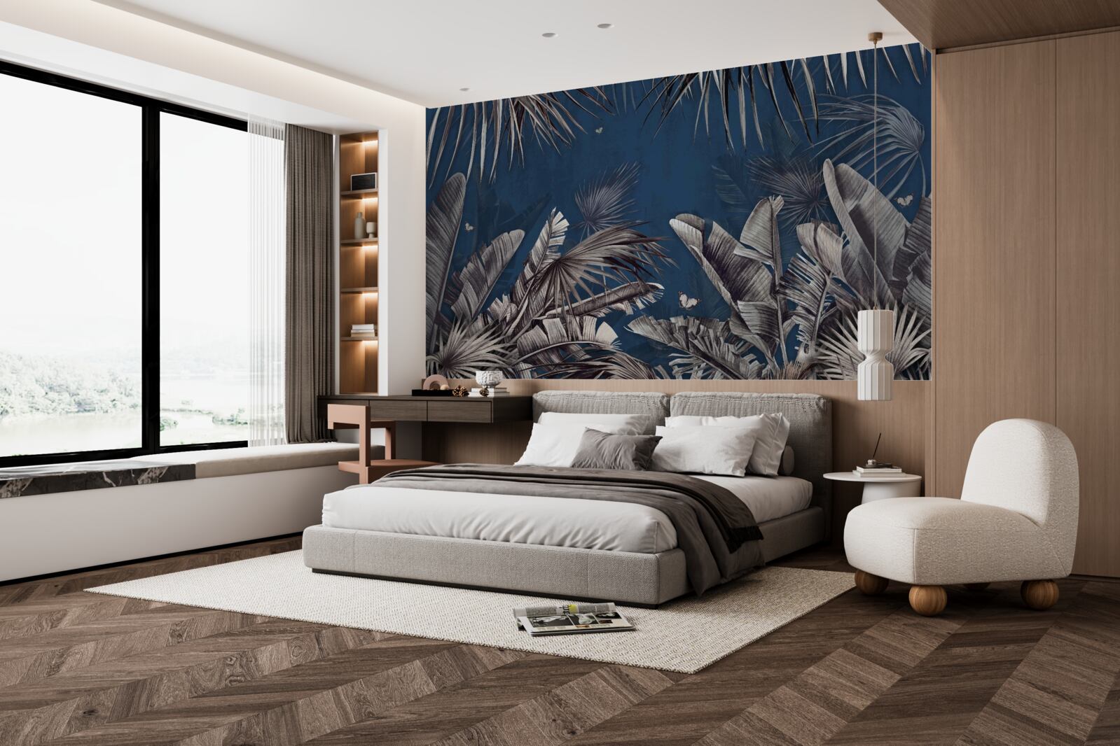 Fototapeta noc zapada na paproć