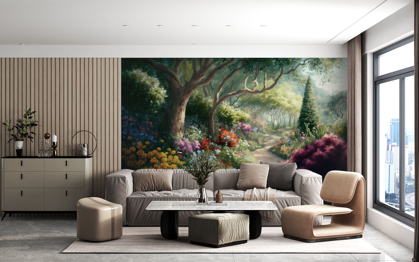 Fototapeta mistyczna ścieżka przez magiczny las