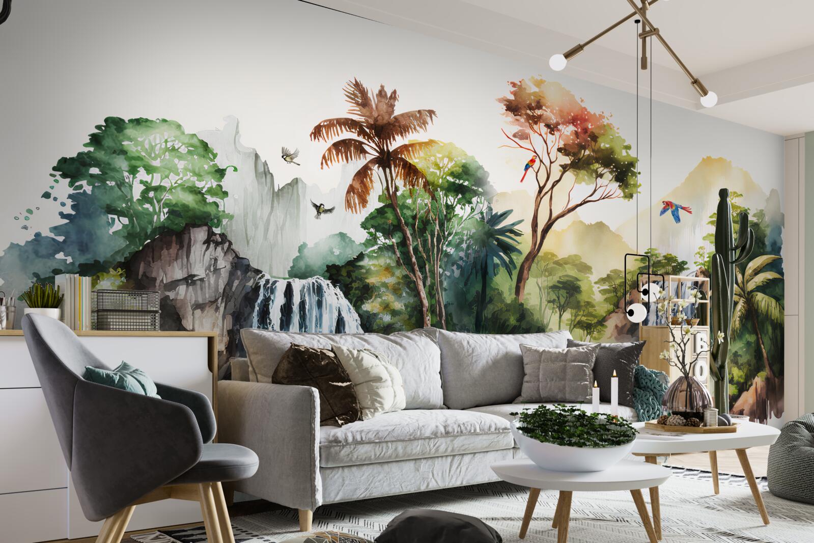 Fototapeta w lesie deszczowym znajdują się wodospady