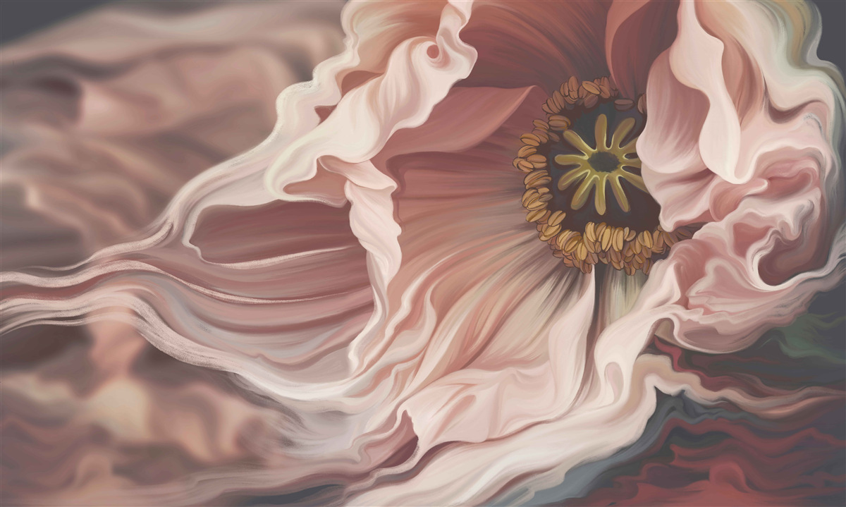 Fototapeta duża piwonia w kolorze pudrowym