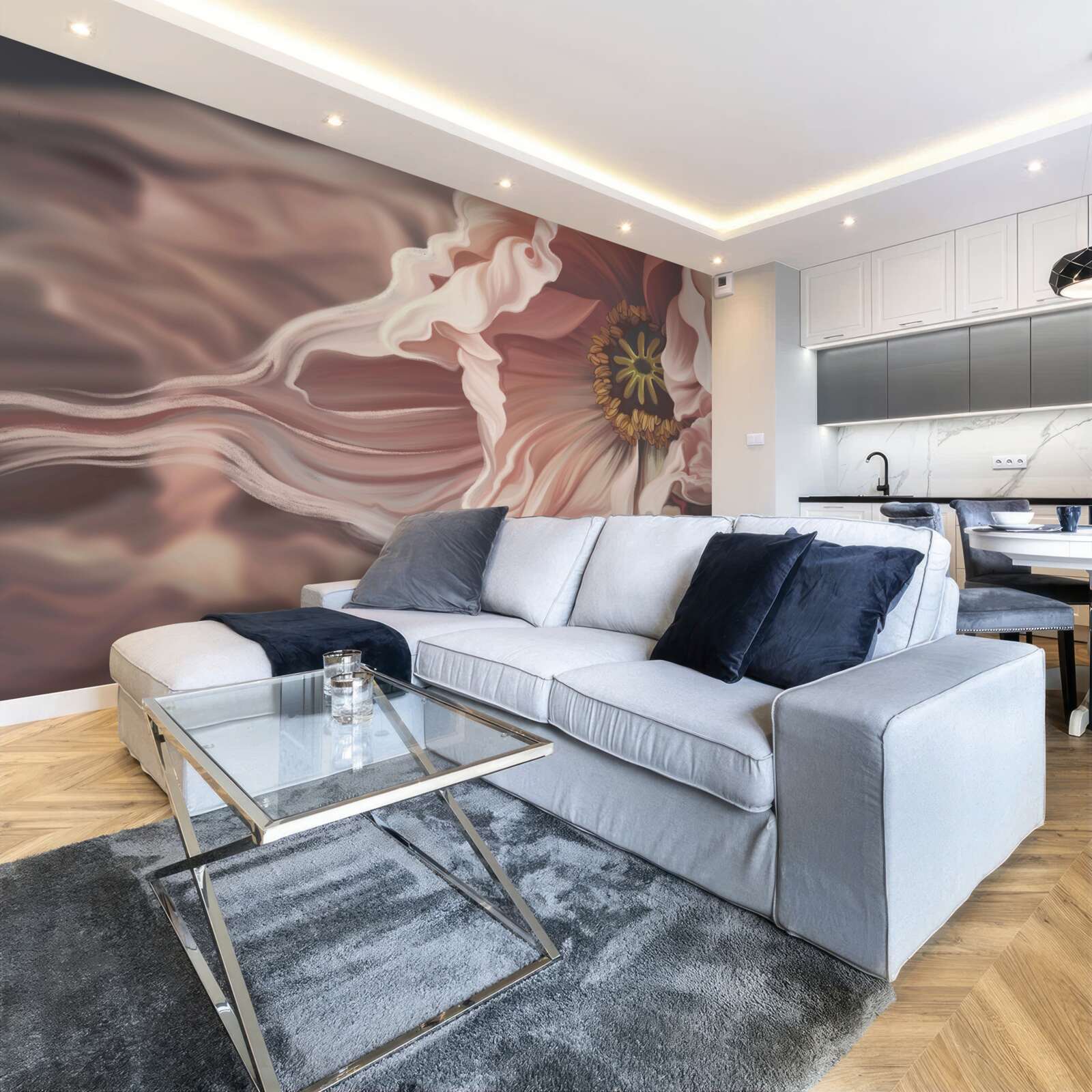 Fototapeta duża piwonia w kolorze pudrowym