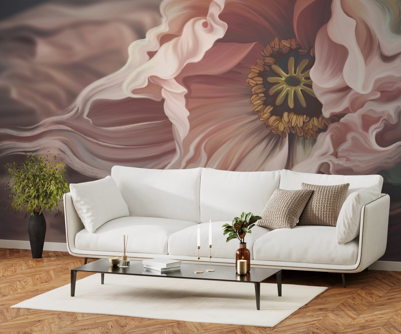 Fototapeta duża piwonia w kolorze pudrowym