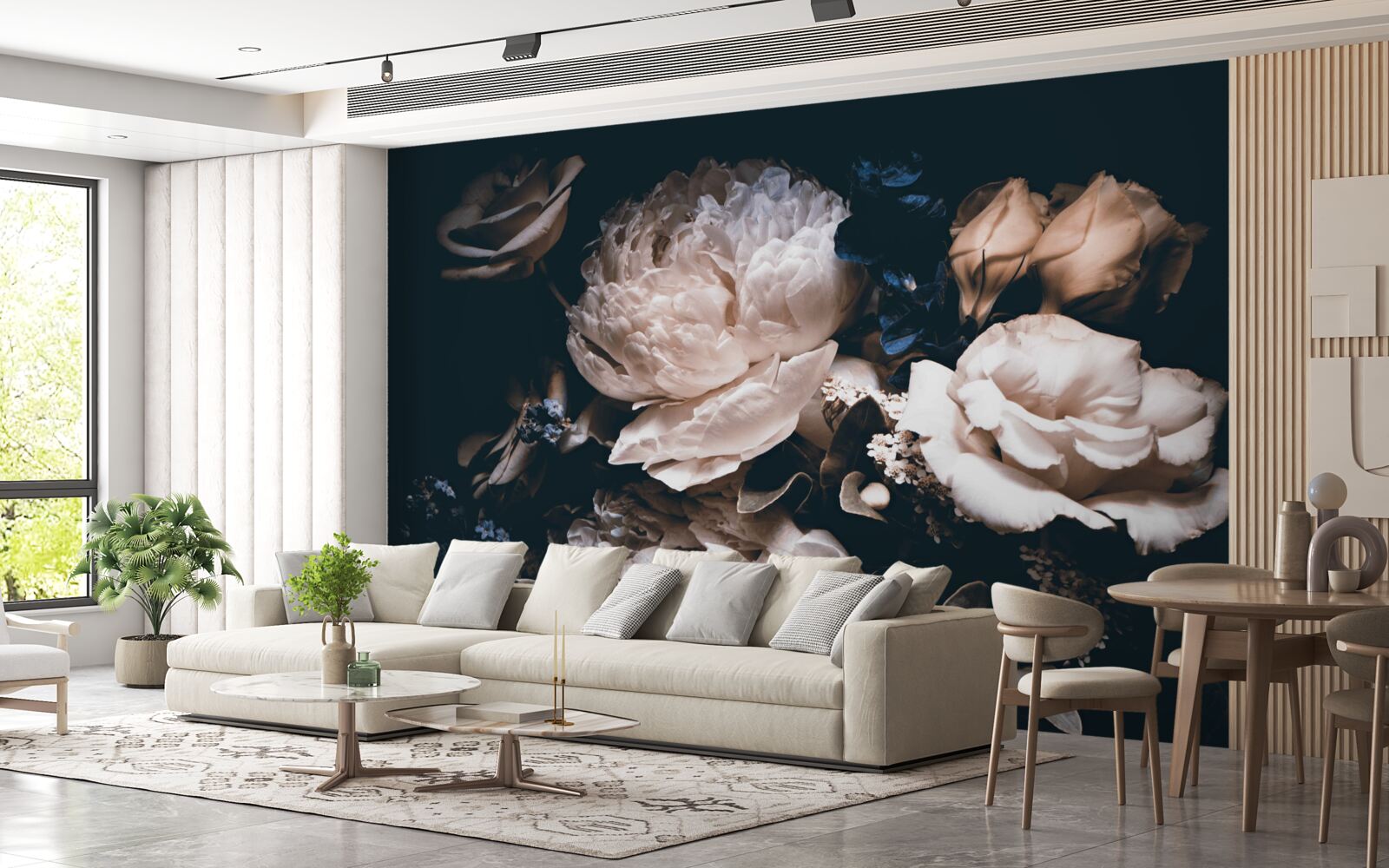 Fototapeta mroczny romans kwiatów