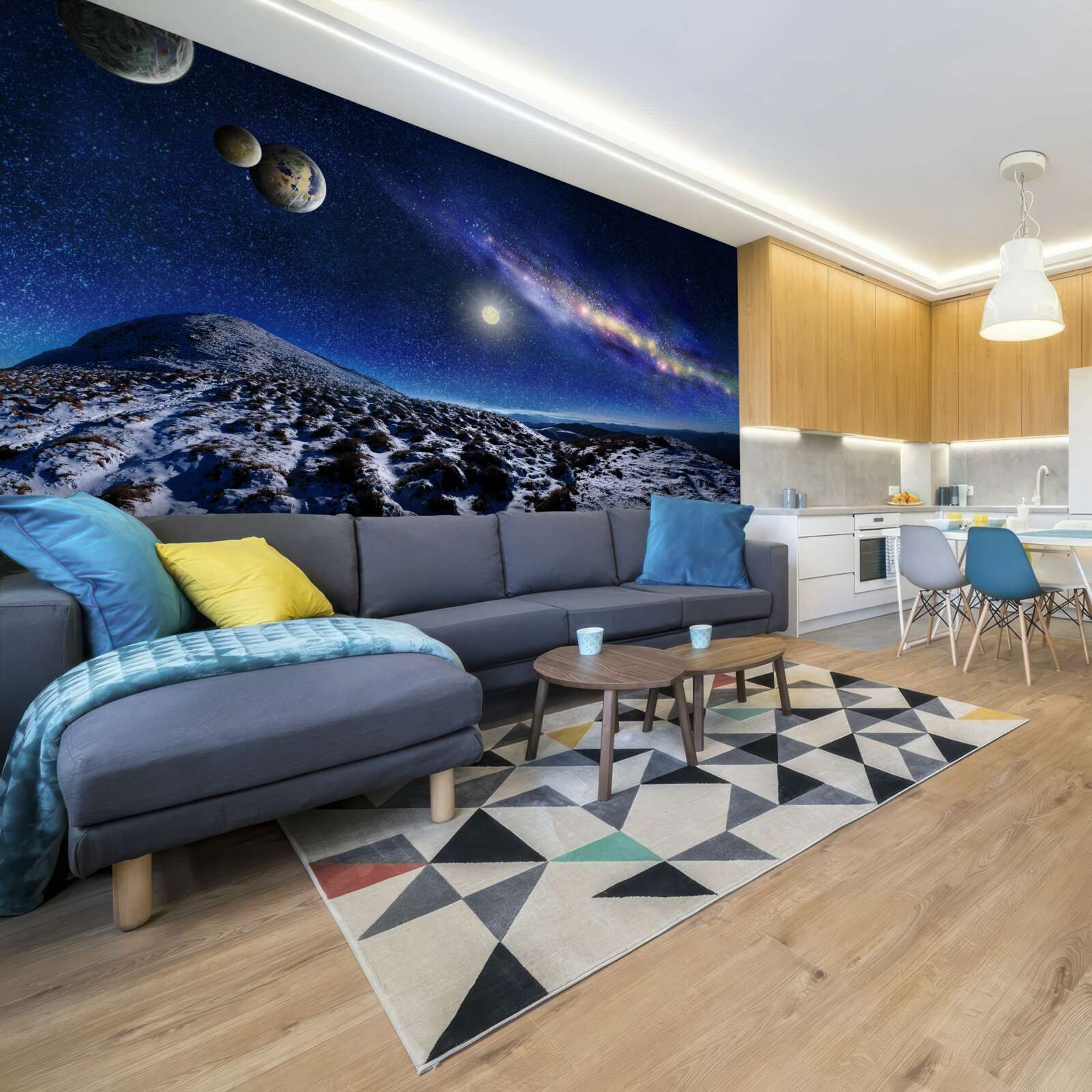 Fototapeta przestrzenie kosmiczne z wieloma planetami