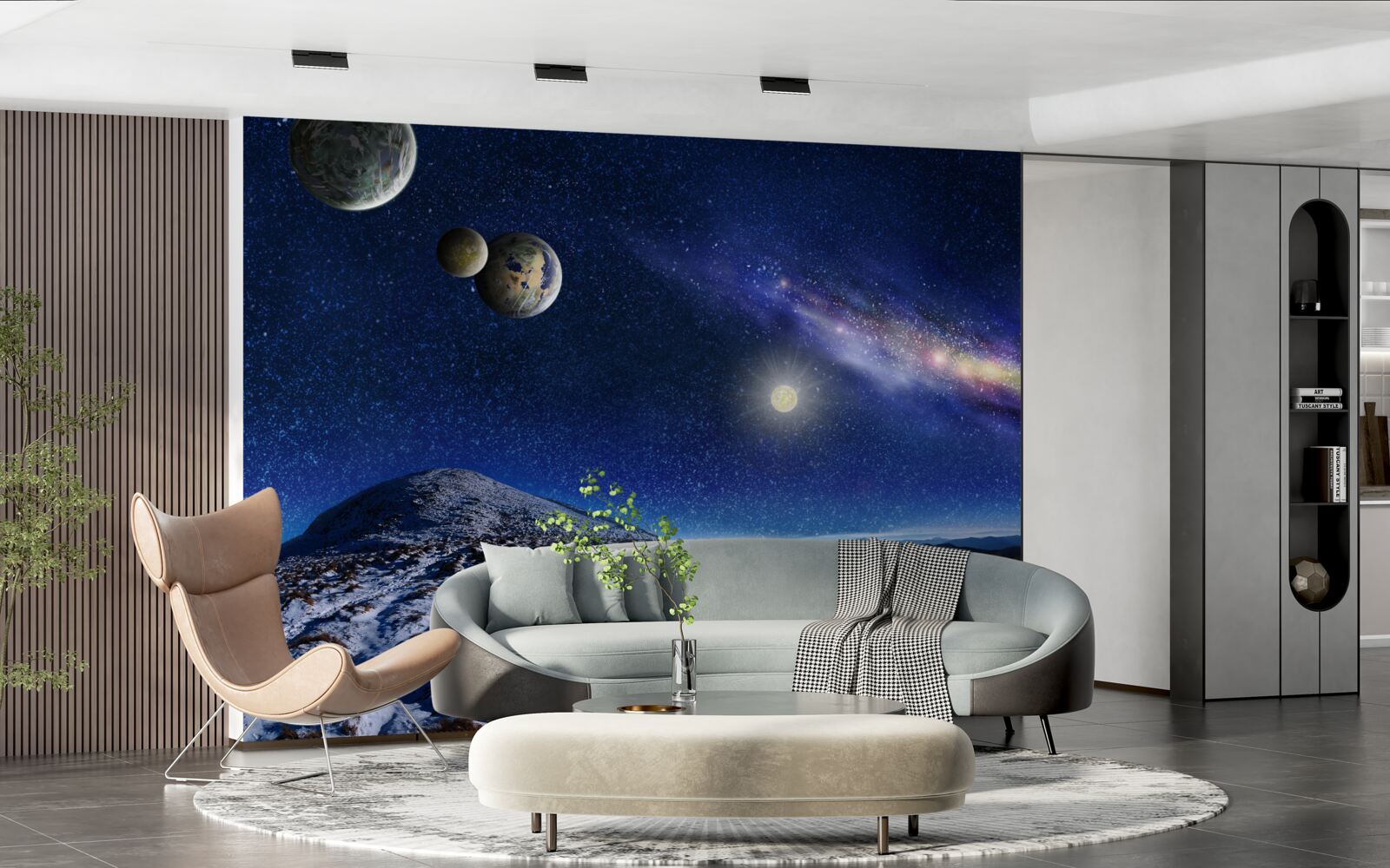 Fototapeta przestrzenie kosmiczne z wieloma planetami