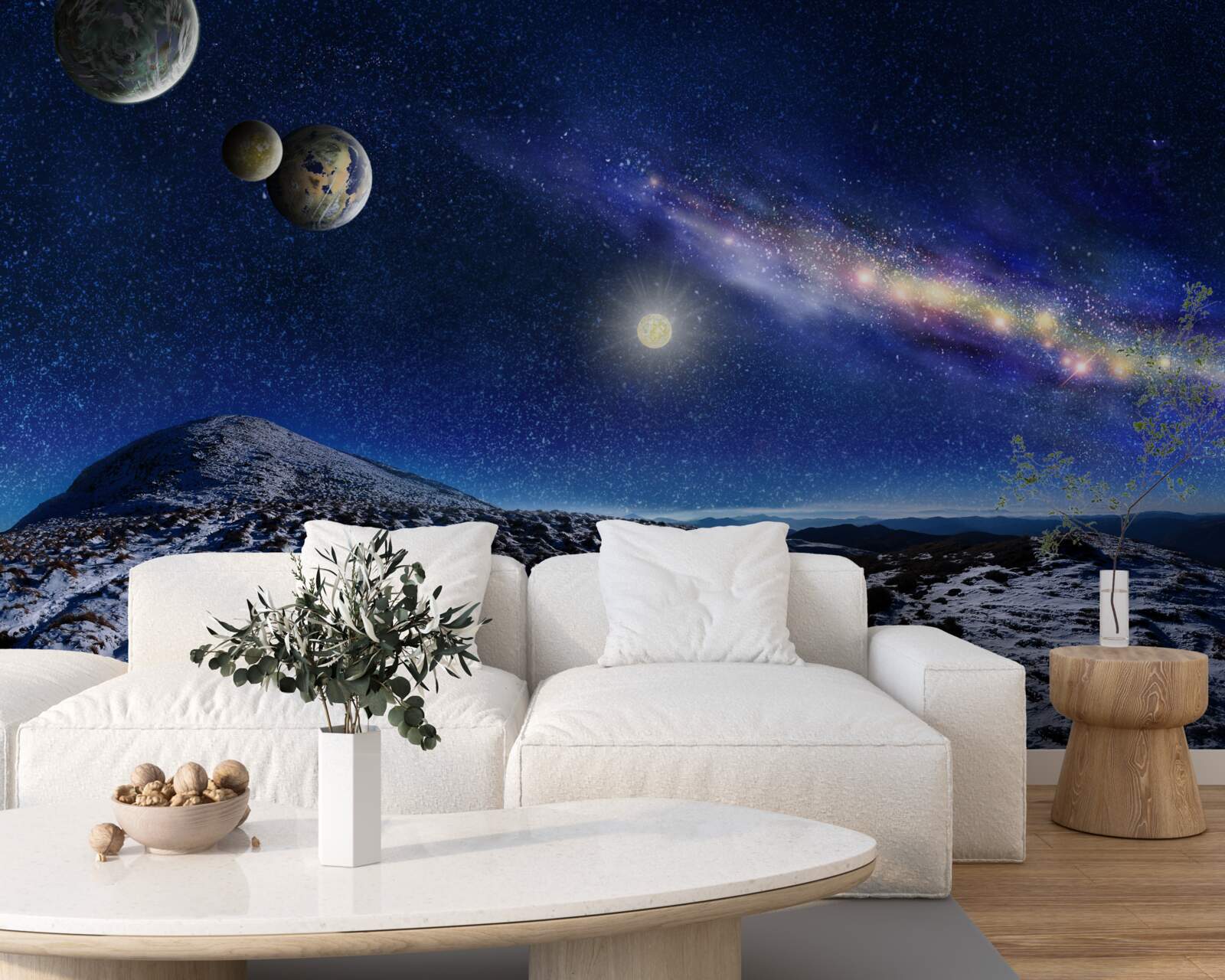 Fototapeta przestrzenie kosmiczne z wieloma planetami