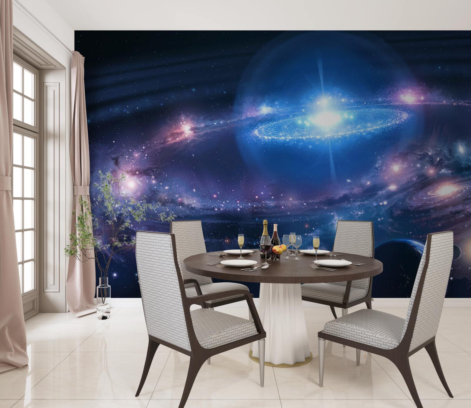 Fototapeta położenie galaktyk w przestrzeni względem siebie