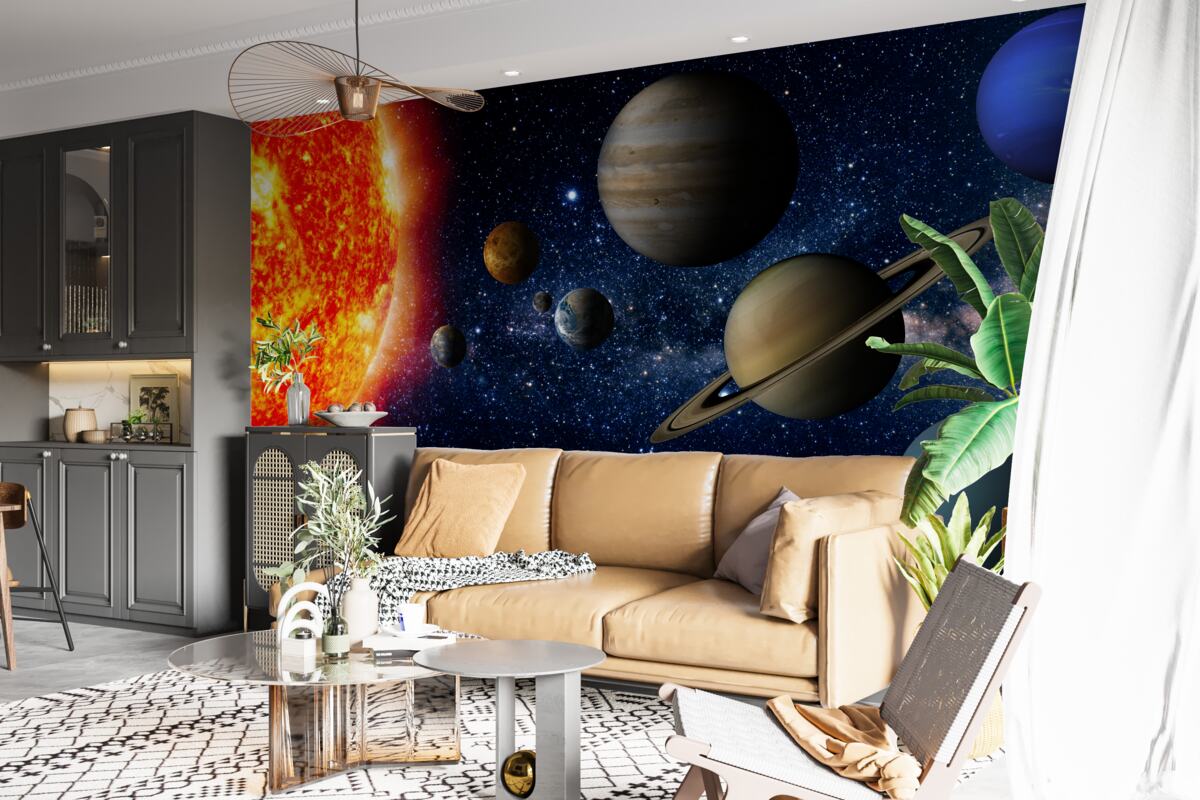 Fototapeta proporcje między planetami a słońcem