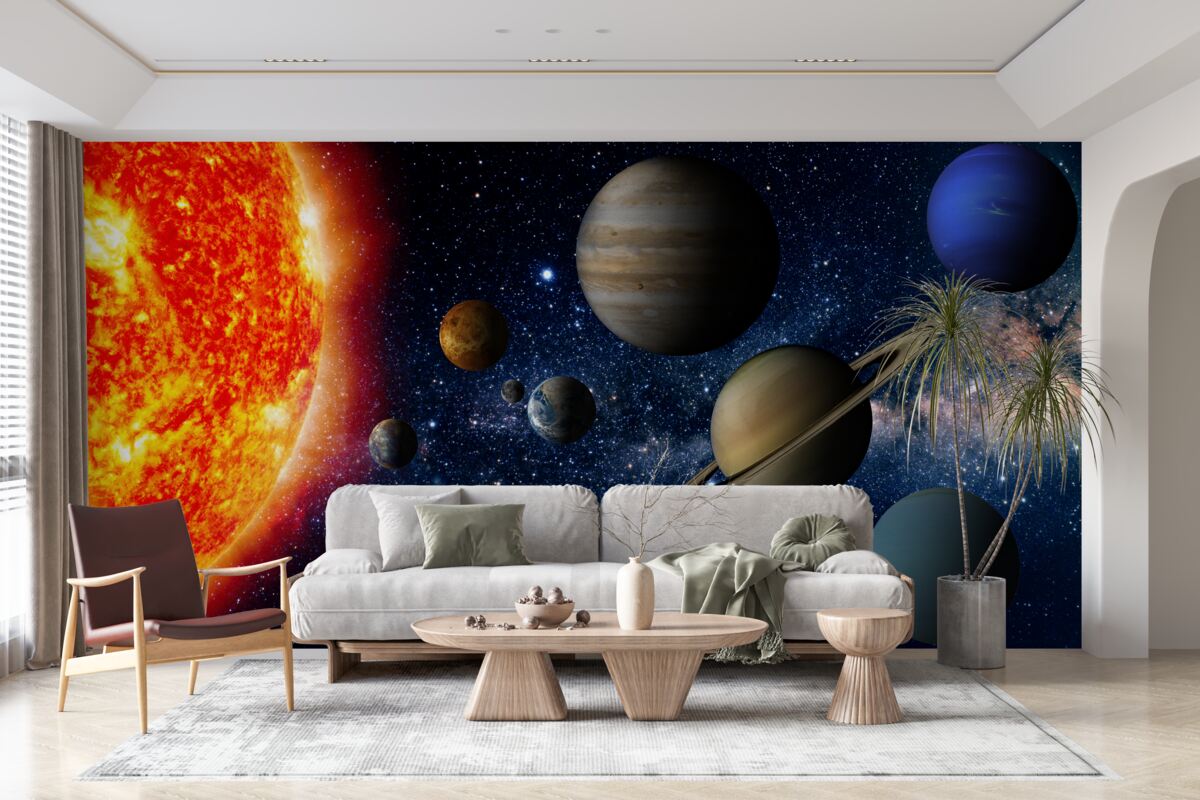 Fototapeta proporcje między planetami a słońcem