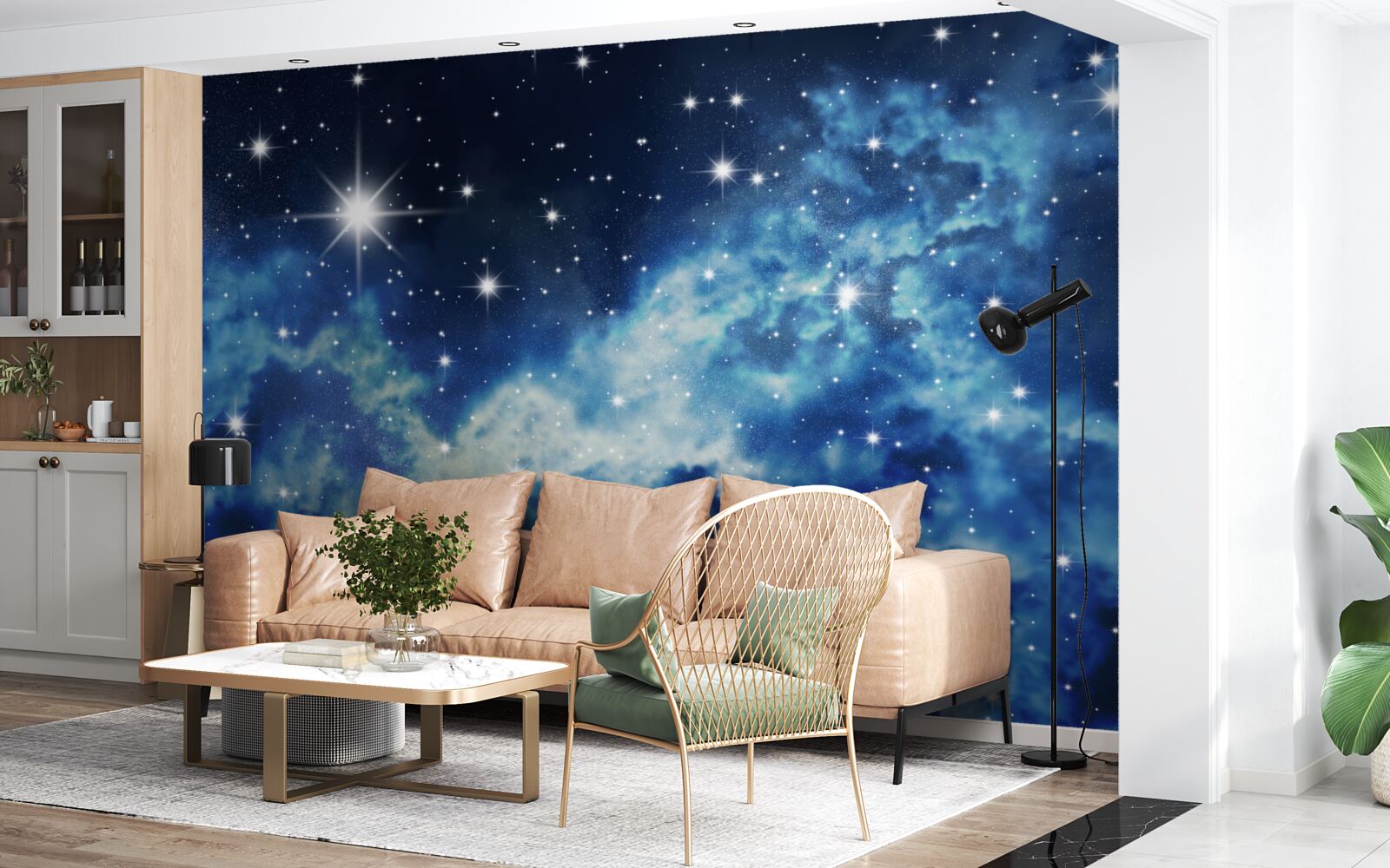 Fototapeta błękitne niebo usiane gwiazdami