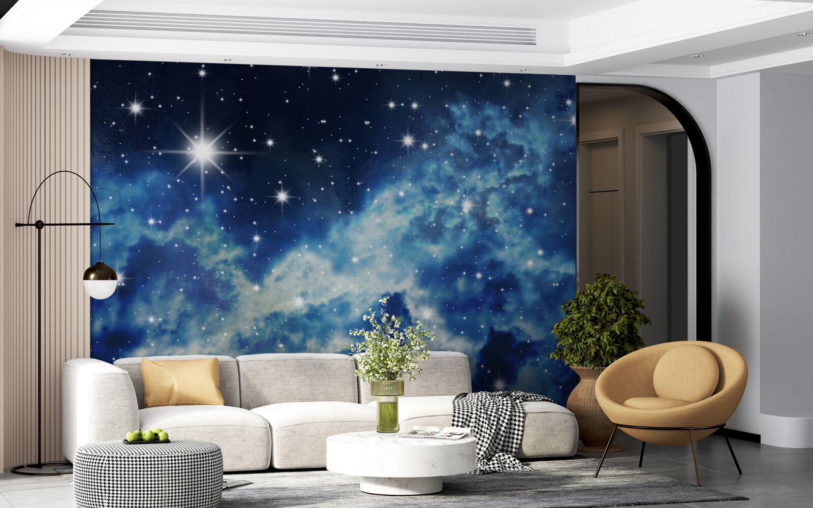 Fototapeta błękitne niebo usiane gwiazdami