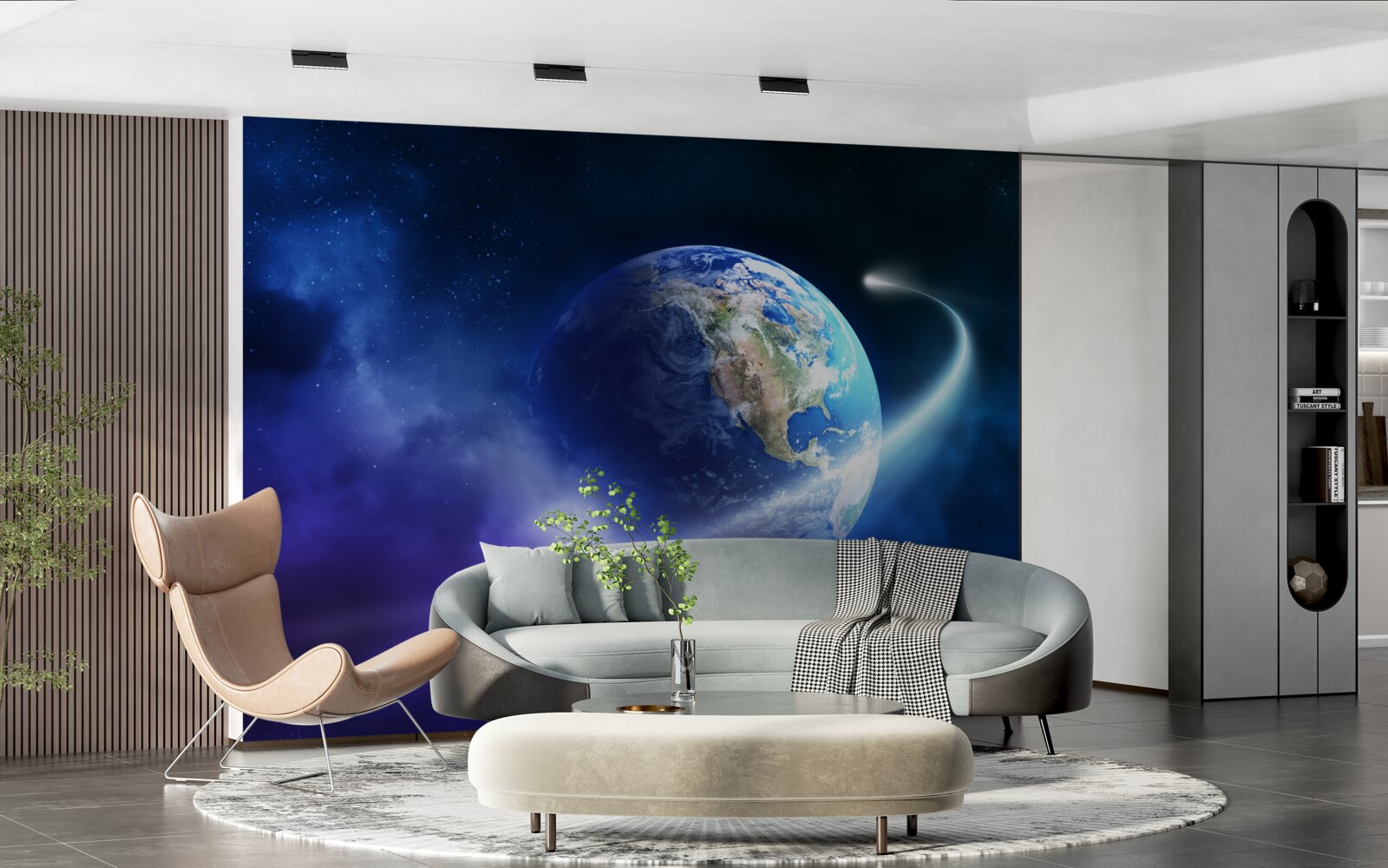 Fototapeta ziemia w nieskończonej przestrzeni wszechświata