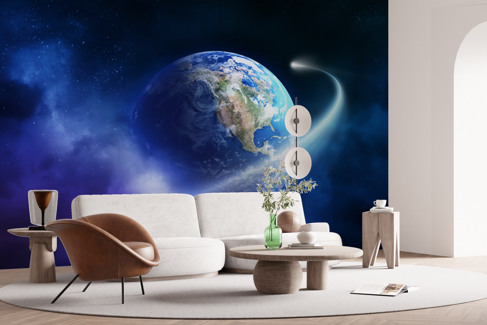 Fototapeta ziemia w nieskończonej przestrzeni wszechświata