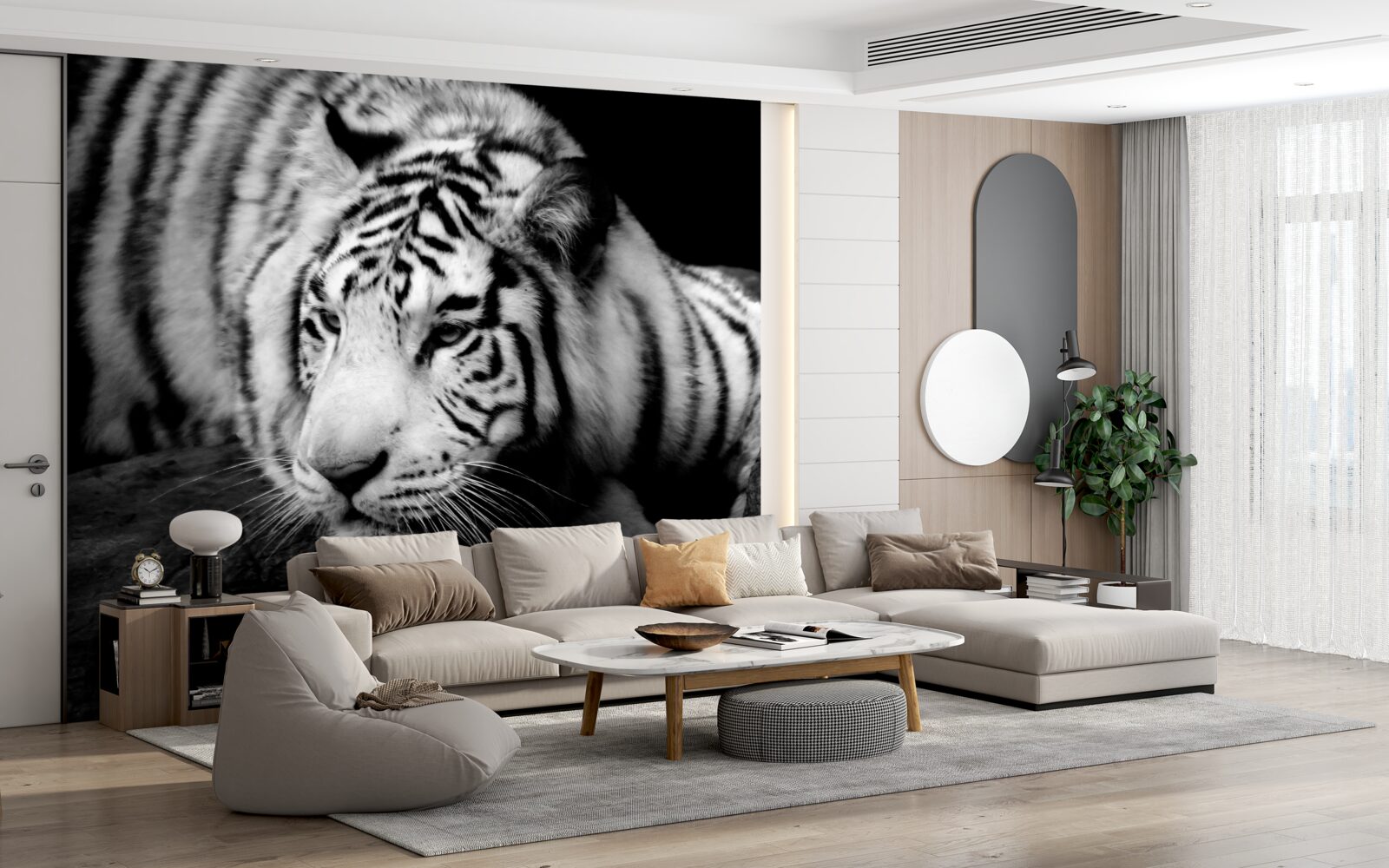 Fototapeta uroczy czarno-biały tygrys