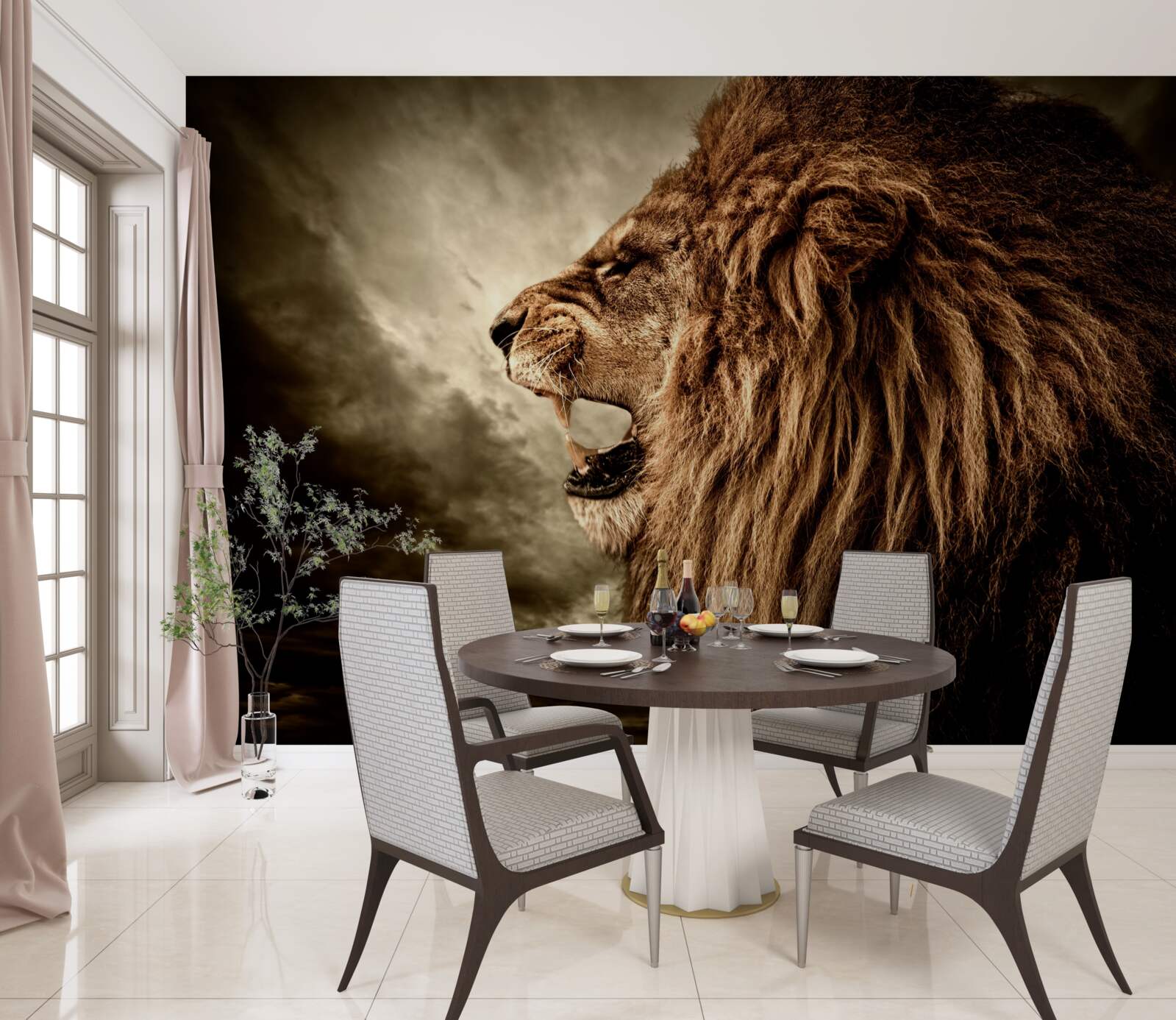 Fototapeta złowieszczy grzmot ryku lwa