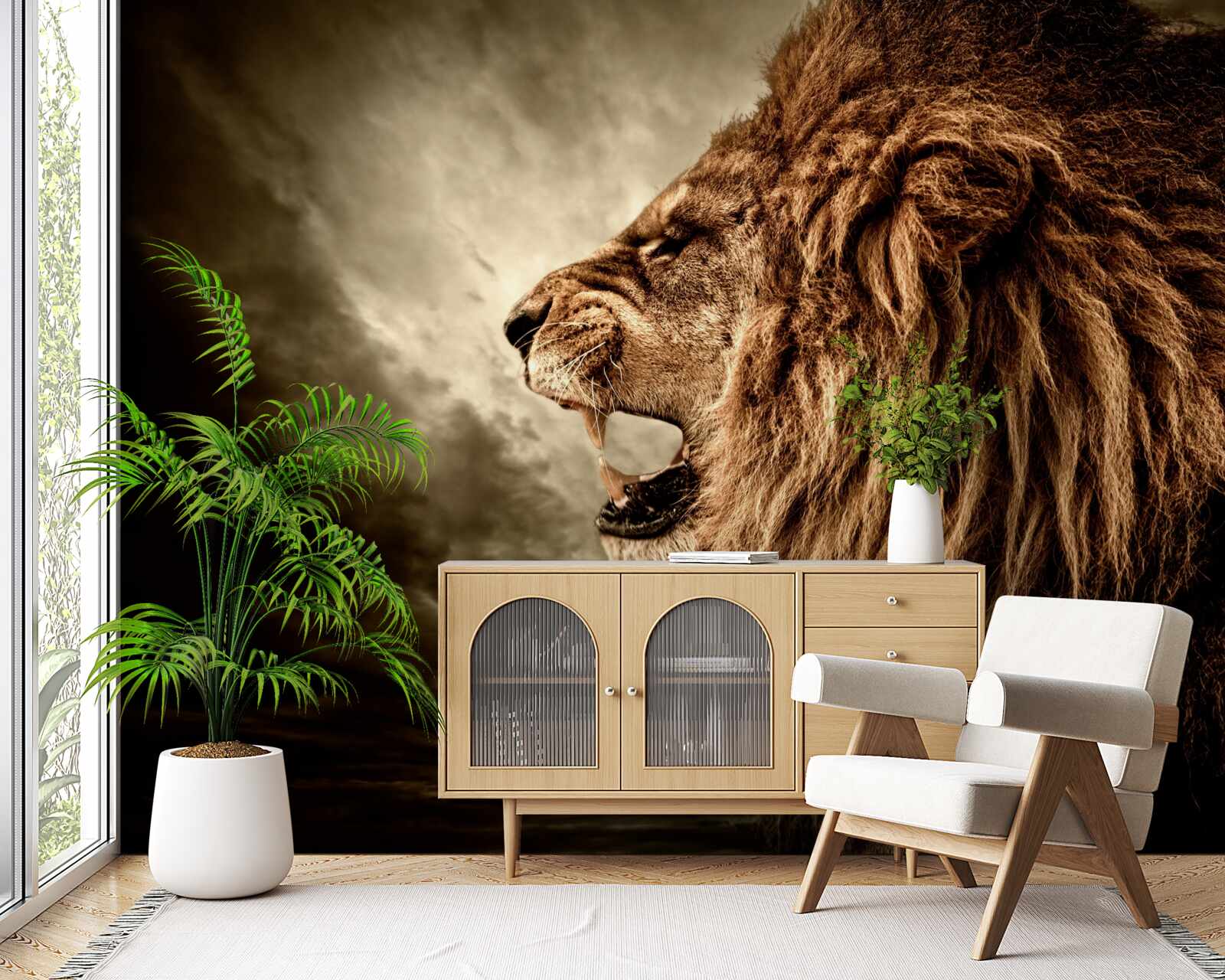 Fototapeta złowieszczy grzmot ryku lwa