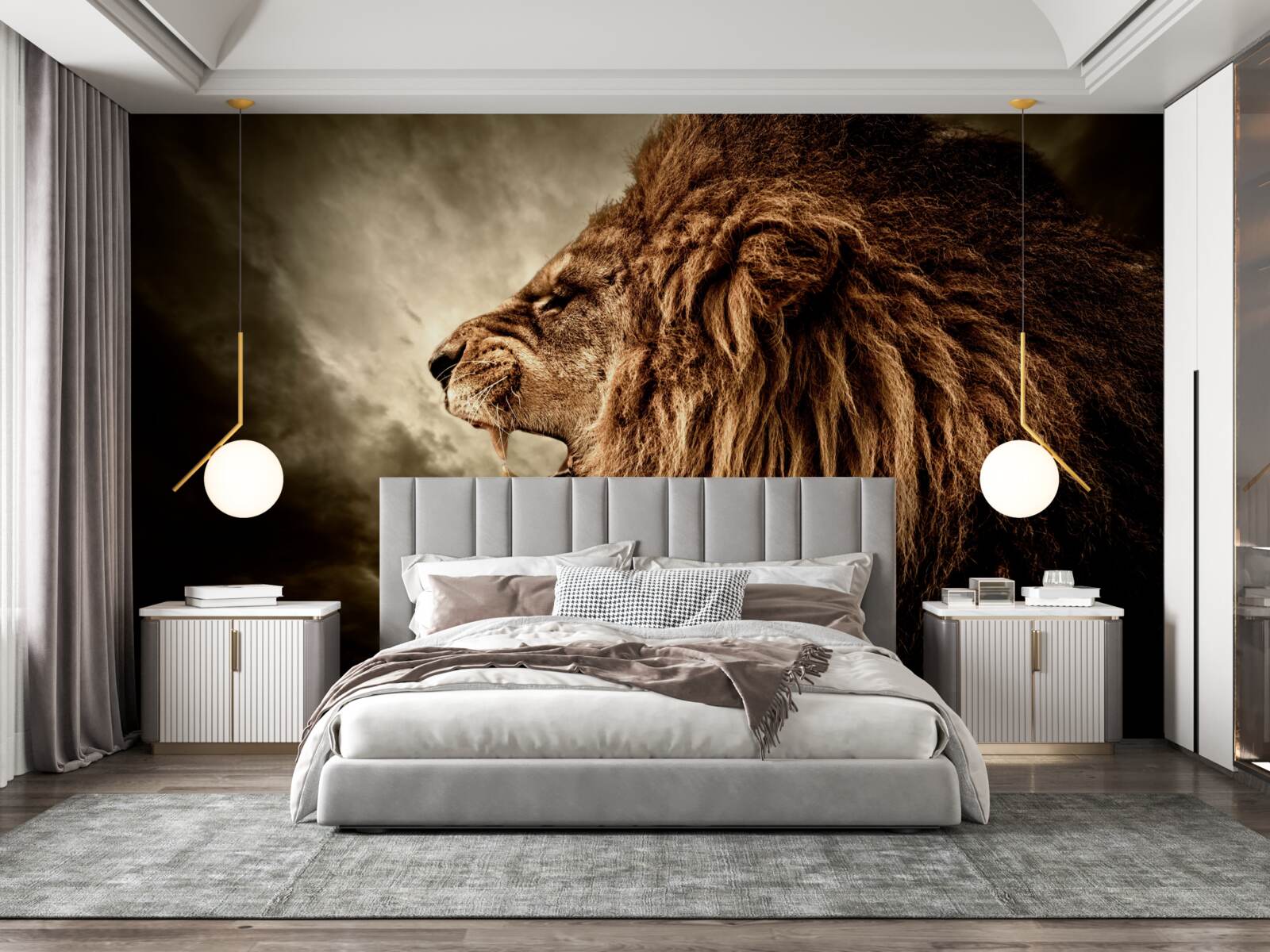 Fototapeta złowieszczy grzmot ryku lwa