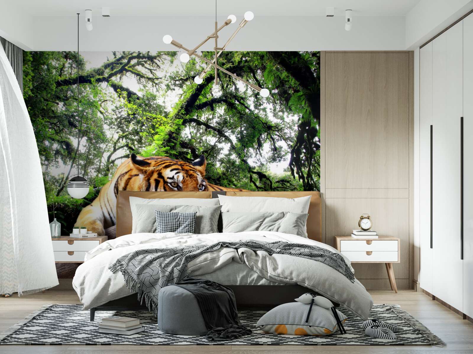 Fototapeta tygrys odpoczywa w dzikiej tropikalnej dżungli