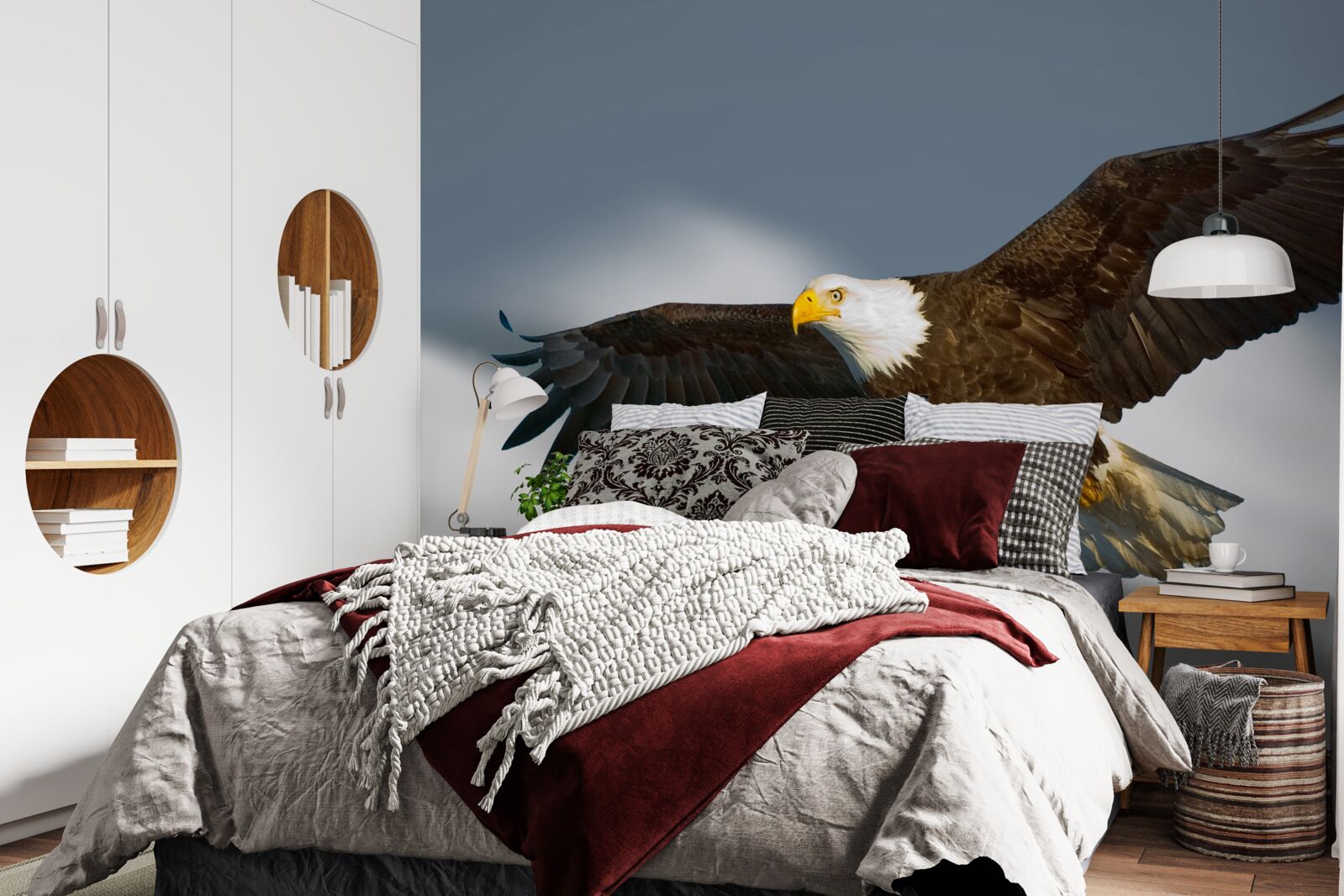 Fototapeta na niebie szybuje orzeł białogłowy