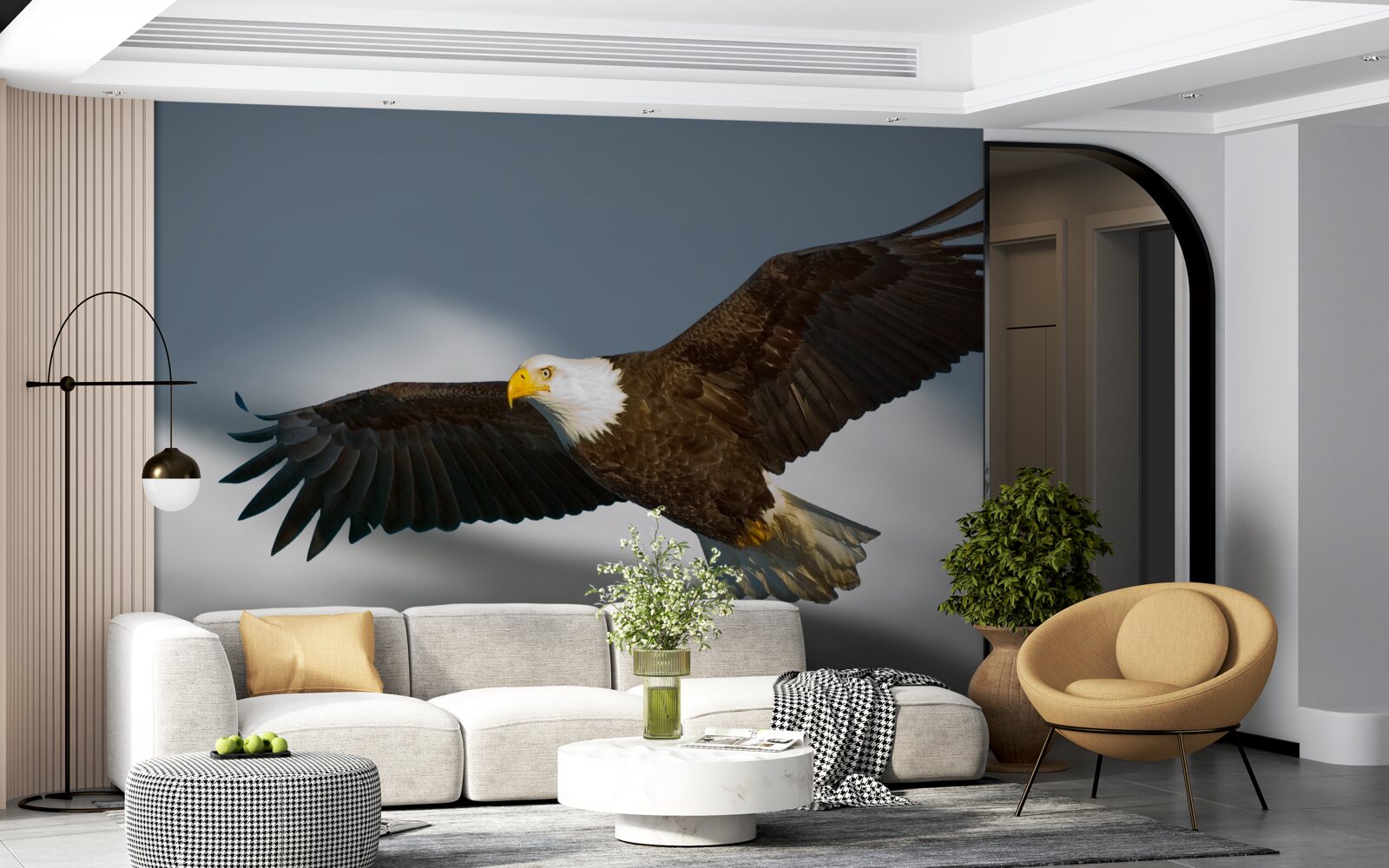 Fototapeta na niebie szybuje orzeł białogłowy