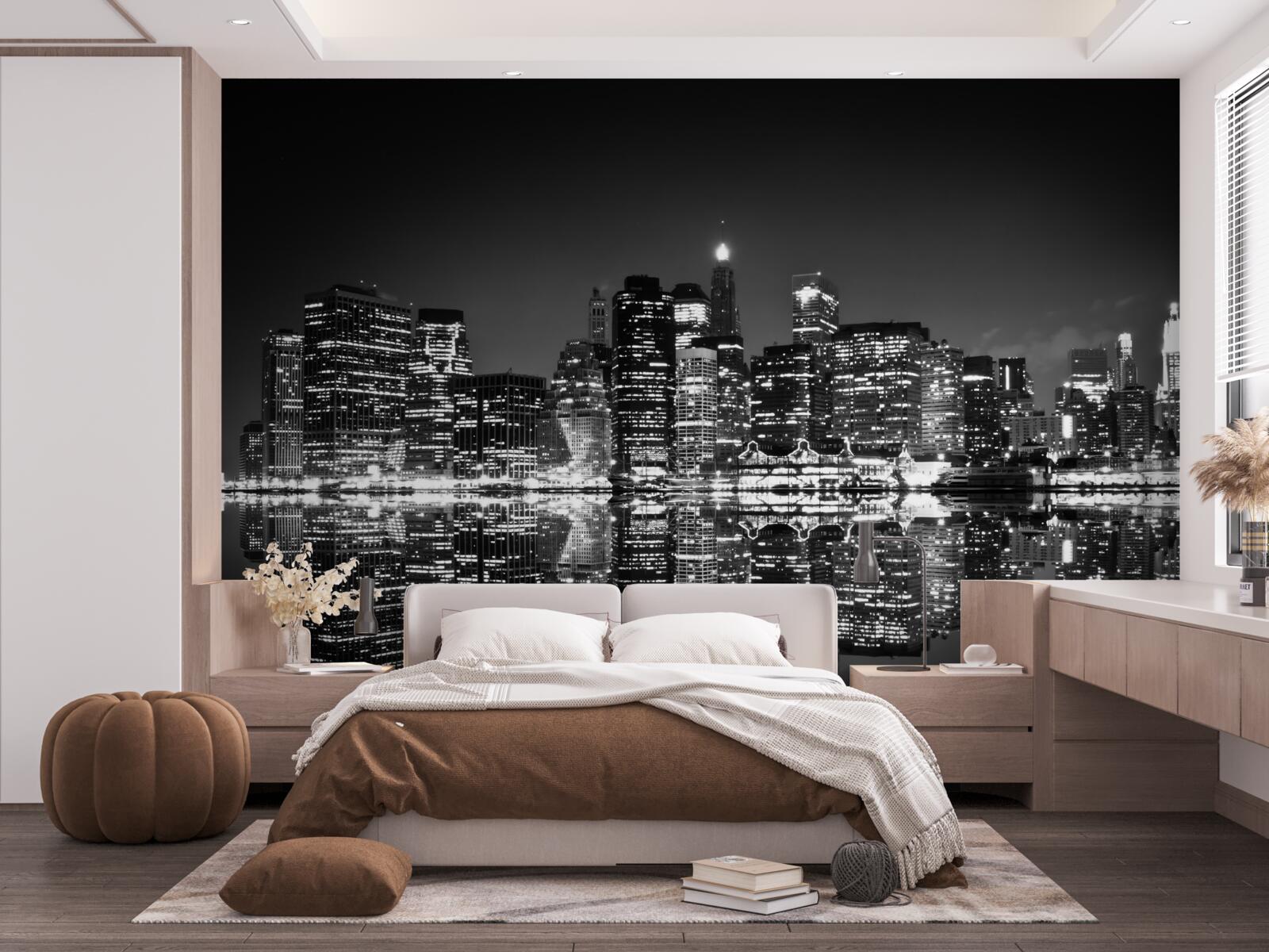 Fototapeta wielkie miasto odbija się w wodzie