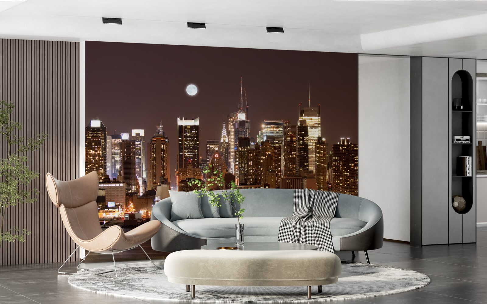 Fototapeta wspaniały panoramiczny widok na manhattan nocą