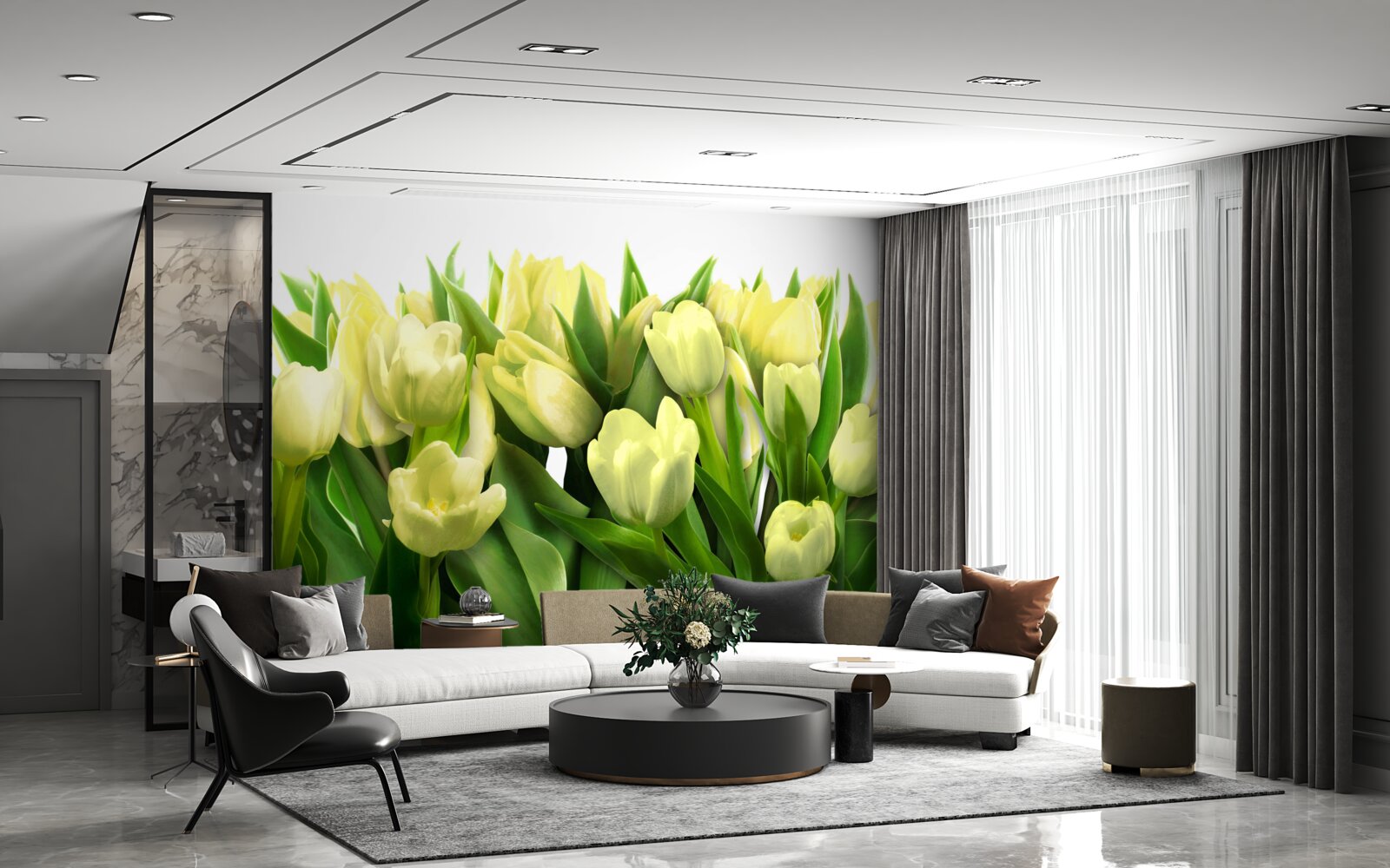 Fototapeta tulipany są jasnożółte