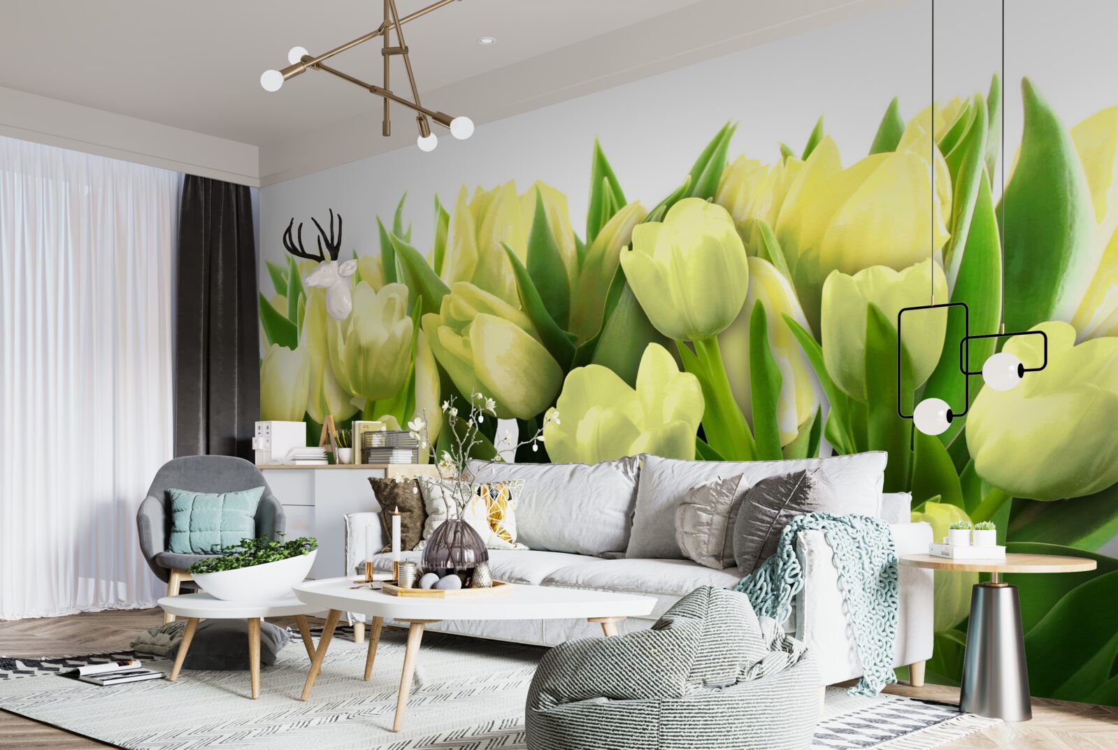 Fototapeta tulipany są jasnożółte